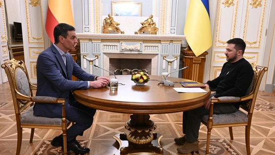 Reunión bilateral entre Pedro Sánchez y Volodímir Zelenski en Kyiv la víspera del primer aniversario de la guerra en Ucrania Reunión bilateral entre Pedro Sánchez y Volodímir Zelenski en Kyiv la víspera del primer aniversario de la guerra en Ucrania