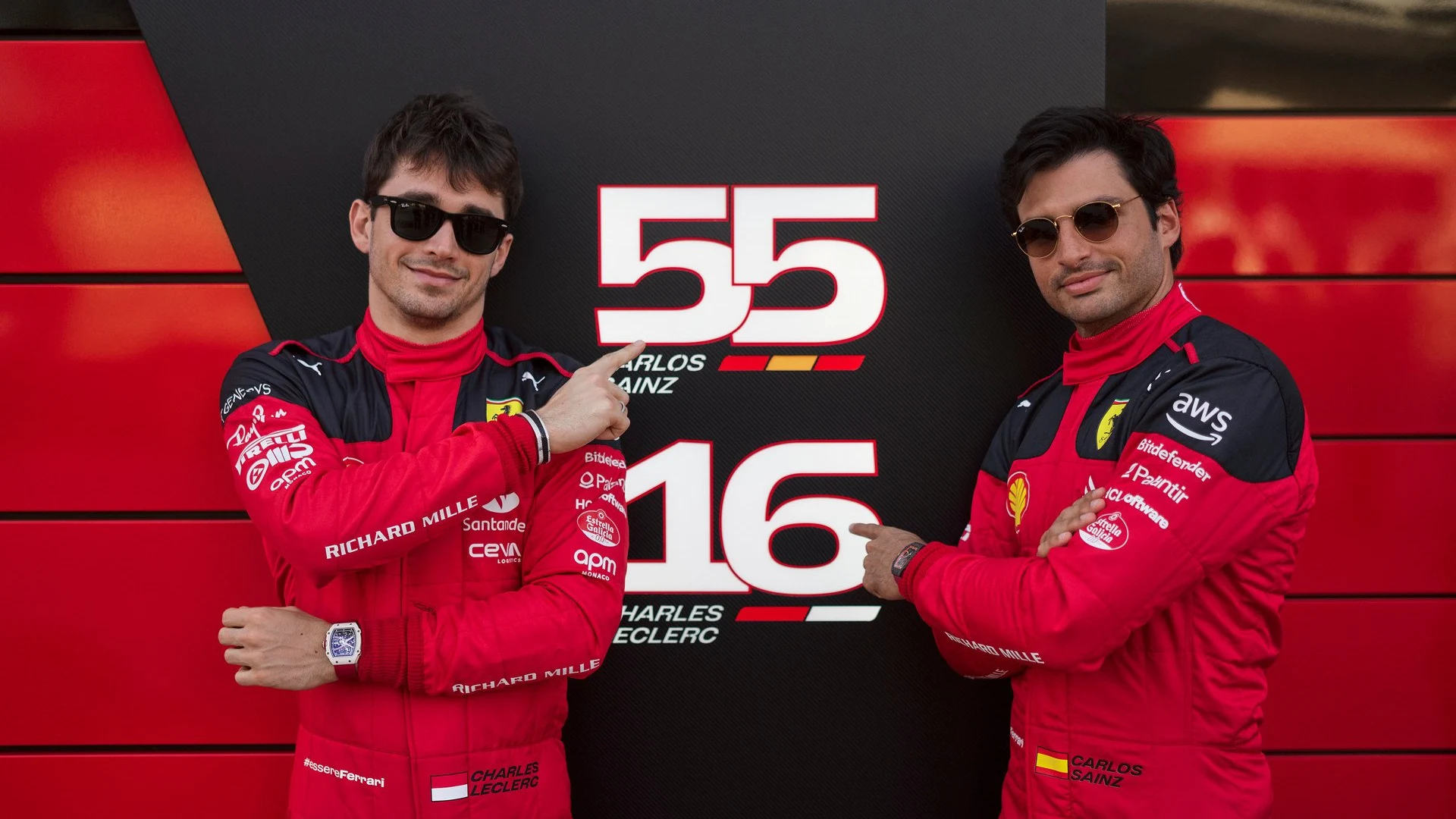 Charles Leclerc y Carlos Sainz