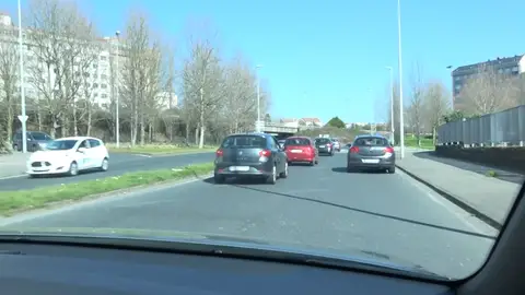 Vehículos en un atasco Vehículos en un atasco
