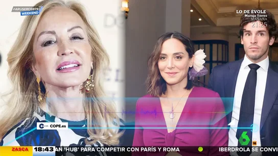 Carmen Lomana critica el anillo de compromiso de Tamara Falcó: "Tiene los dedos muy gordos, le queda fatal" Carmen Lomana critica el anillo de compromiso de Tamara Falcó: "Tiene los dedos muy gordos, le queda fatal"