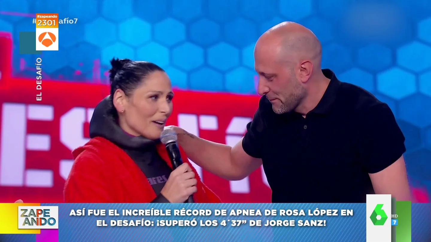 La emotiva declaración de amor de Rosa López a su chico al batir el récord de apnea de El Desafío La emotiva declaración de amor de Rosa López a su chico al batir el récord de apnea de El Desafío