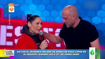 La emotiva declaración de amor de Rosa López a su chico al batir el récord de apnea de El Desafío
