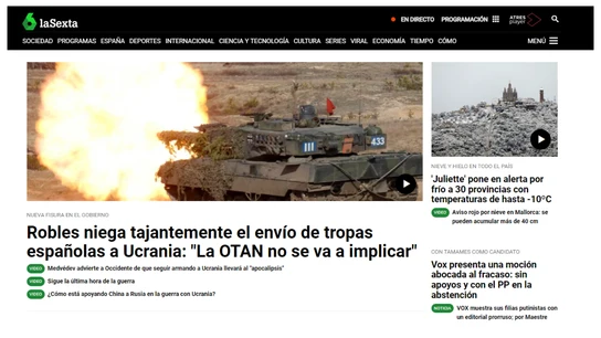Portada de laSexta.com Portada de laSexta.com