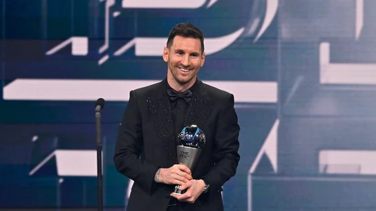 Messi, con el The Best Messi, con el The Best