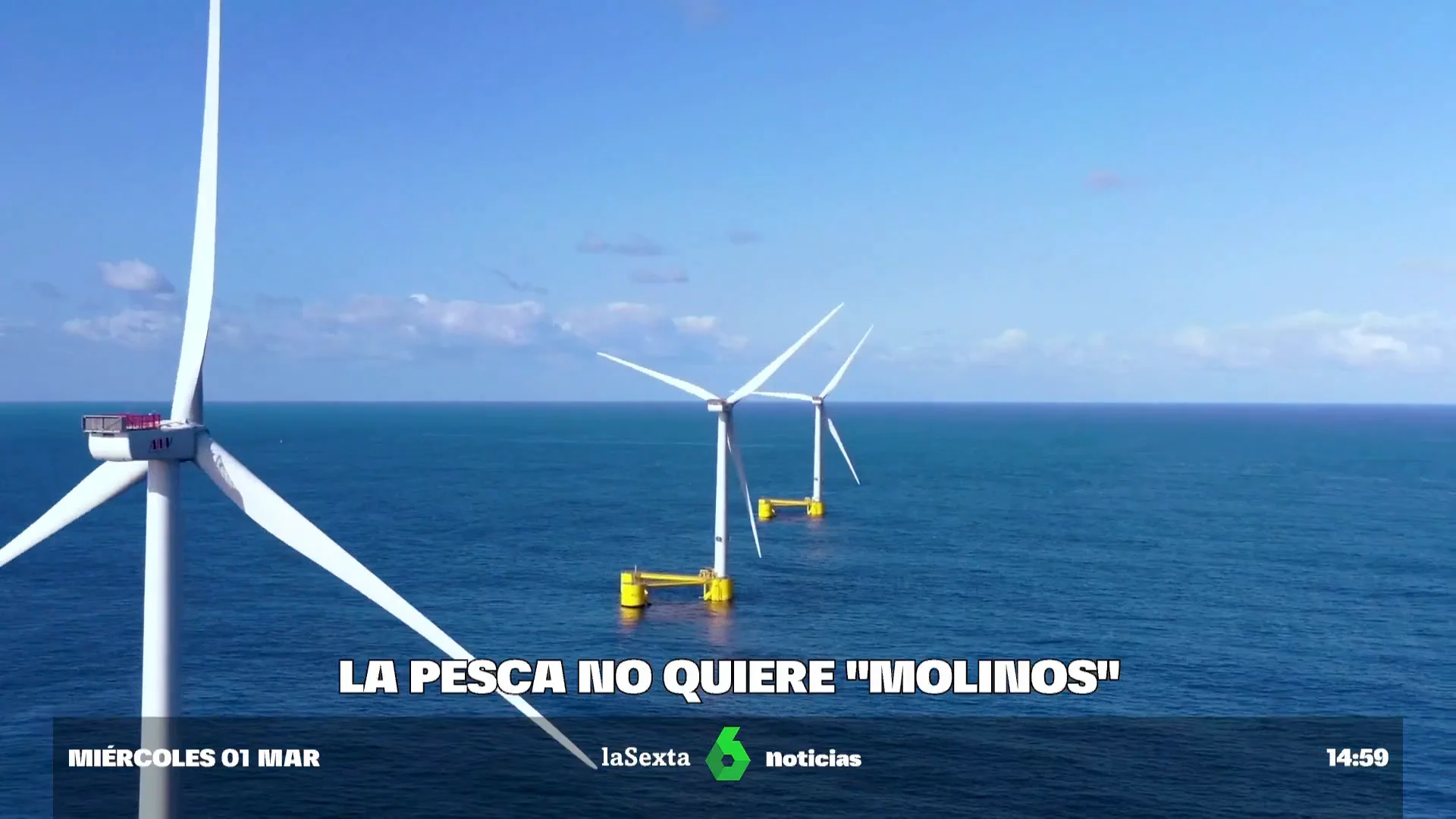 Captura de los molinos marinos, que se instalarán en España