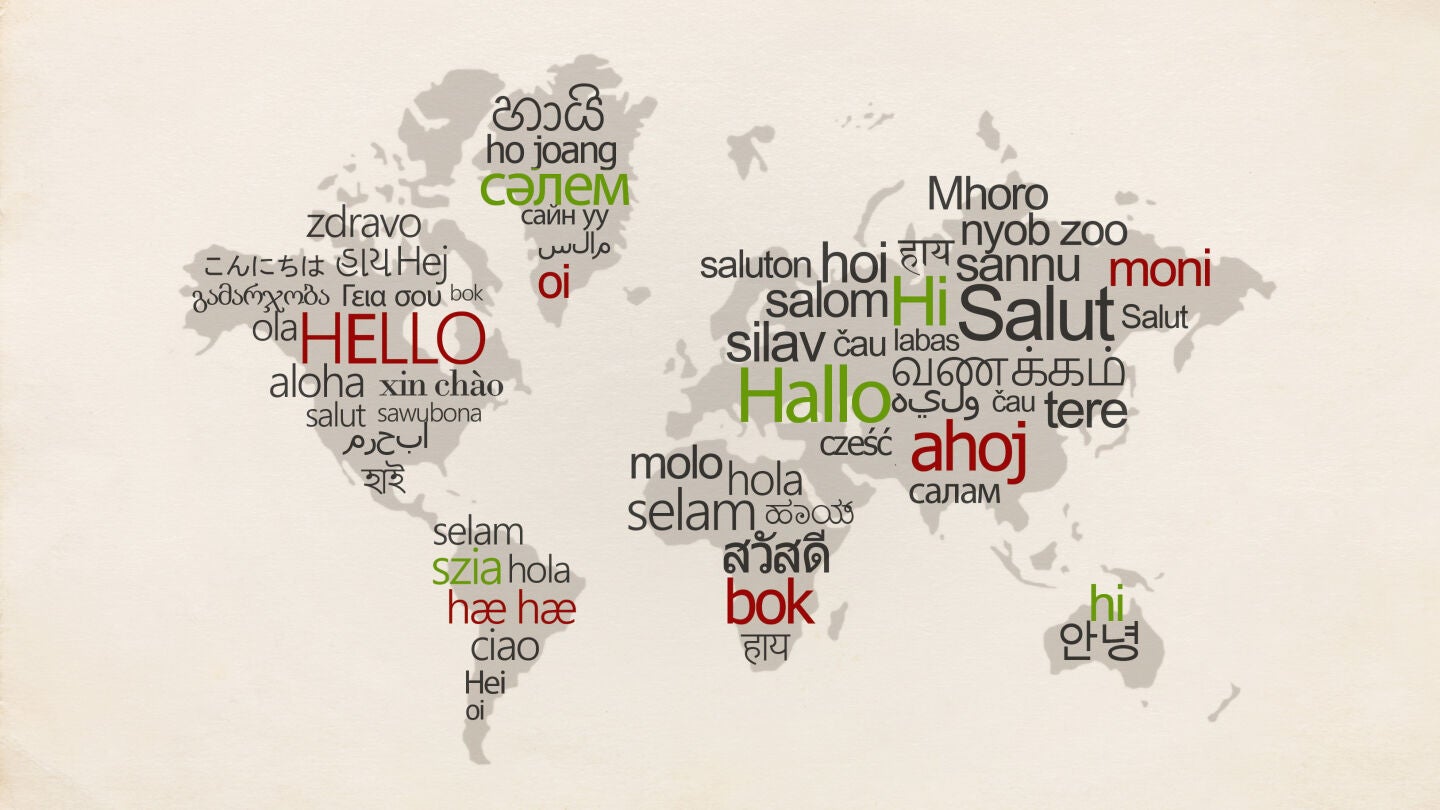 Mapa del mundo con los idiomas m&aacute;s utilizados