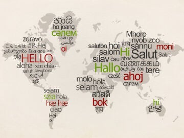 Mapa del mundo con los idiomas más utilizados