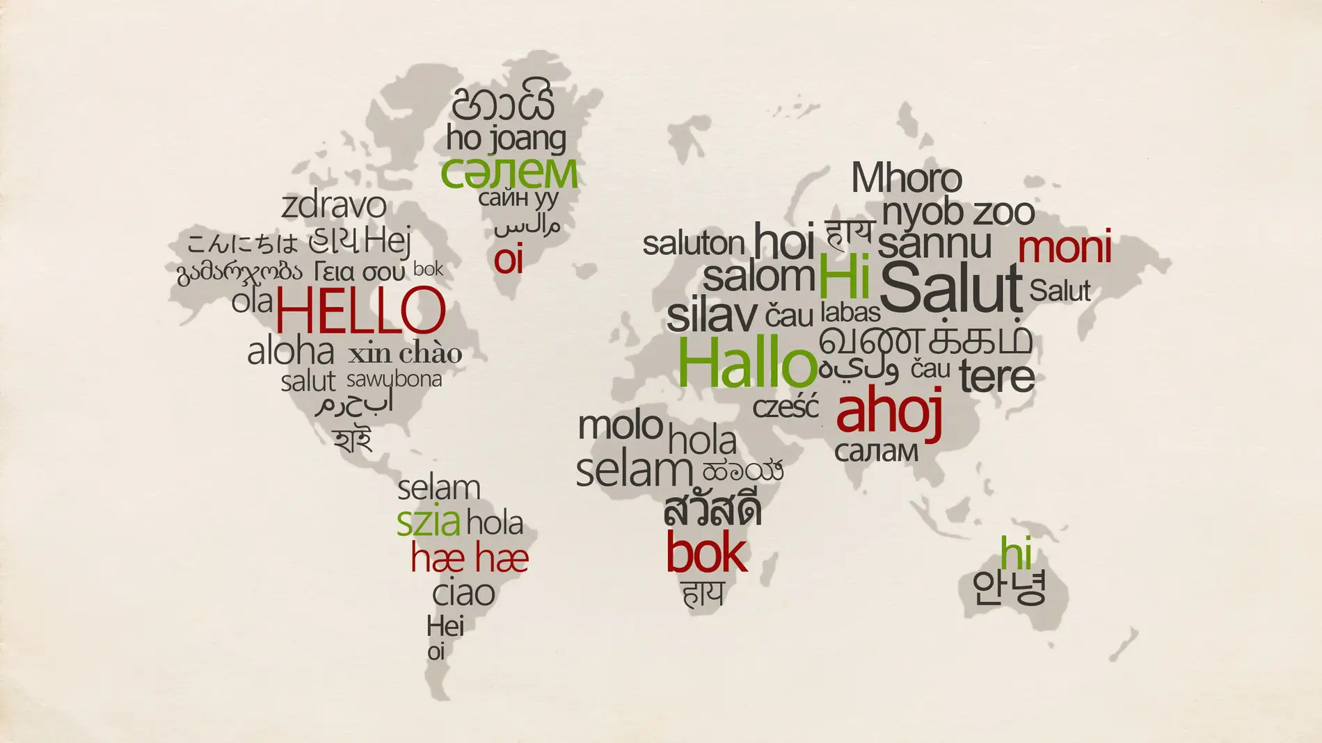 Mapa del mundo con los idiomas más utilizados