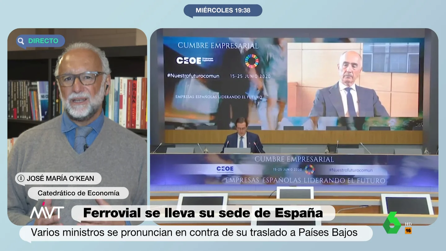 José María O'Kean interviene en Más Vale Tarde para comentar el caso de Ferrovial José María O'Kean interviene en Más Vale Tarde para comentar el caso de Ferrovial
