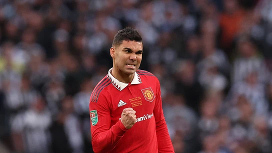 Casemiro celebrando un gol con el Manchester United Casemiro celebrando un gol con el Manchester United