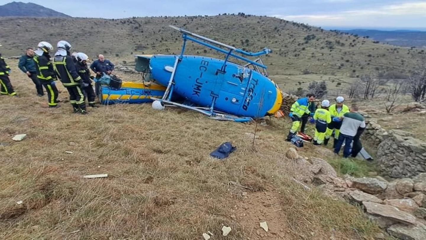 Siniestro de un helicóptero de la DGT en Madrid Siniestro de un helicóptero de la DGT en Madrid