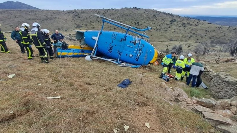 Siniestro de un helicóptero de la DGT en Madrid