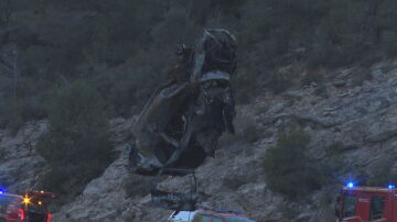 Estado el que ha quedado el coche siniestrado en Tarragona que dejó tres menores muertos
