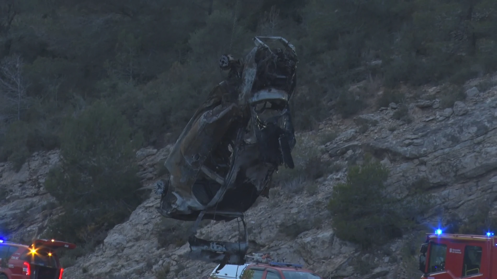 Estado el que ha quedado el coche siniestrado en Tarragona que dejó tres menores muertos