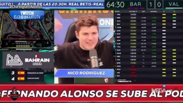 ¡Qué espectáculo! Así fue la narración de Nico Rodríguez en el Chiringuito con el podio de Fernando Alonso