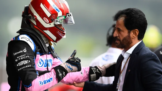 El presidente de la FIA junto a Esteban Ocon El presidente de la FIA junto a Esteban Ocon
