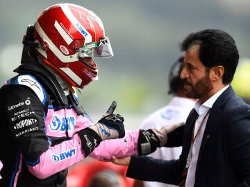 El presidente de la FIA junto a Esteban Ocon