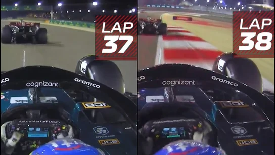 Doble adelantamiento de Alonso a Hamilton Doble adelantamiento de Alonso a Hamilton