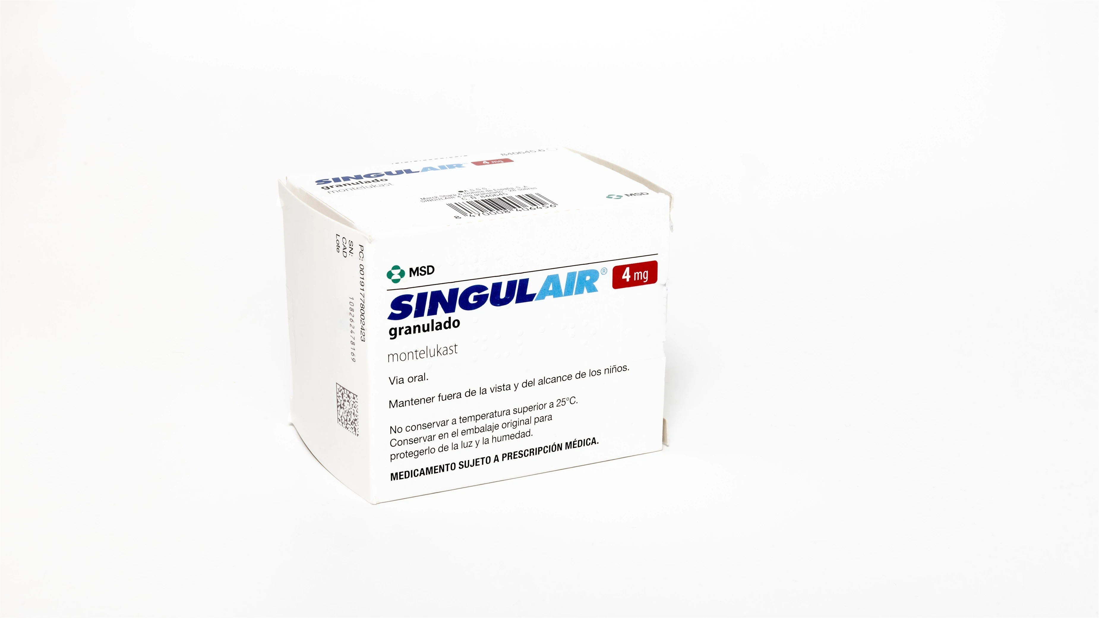 Singulair 4 mg granulado, con montelukast como principio activo (archivo)