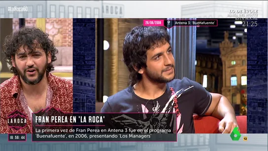 Así reacciona Fran Perea al verse hace 17 años en un plató con chanclas en una entrevista con Buenafuente Así reacciona Fran Perea al verse hace 17 años en un plató con chanclas en una entrevista con Buenafuente