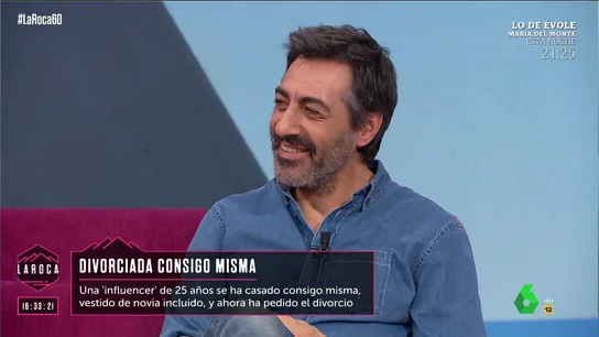 "Se llama sologamia y estupidez": la sentencia de Juan del Val sobre una argentina que quiere el divorcio tras casarse consigo misma "Se llama sologamia y estupidez": la sentencia de Juan del Val sobre una argentina que quiere el divorcio tras casarse consigo misma