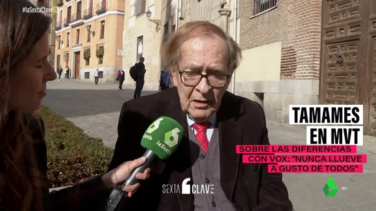 Los nuevos giros de Tamames: de su "estima" hacia Sánchez a su "absoluta libertad" para opinar Los nuevos giros de Tamames: de su "estima" hacia Sánchez a su "absoluta libertad" para opinar