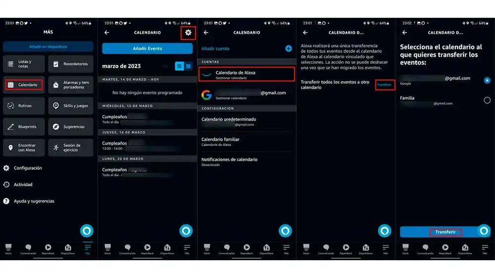 Transfiriendo eventos desde el calendario de Alexa Transfiriendo eventos desde el calendario de Alexa