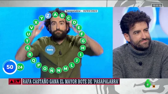 La reacción de Rafa, ganador del bote de Pasapalabra, al ver su vídeo completando el rosco: " La reacción de Rafa, ganador del bote de Pasapalabra, al ver su vídeo completando el rosco: "