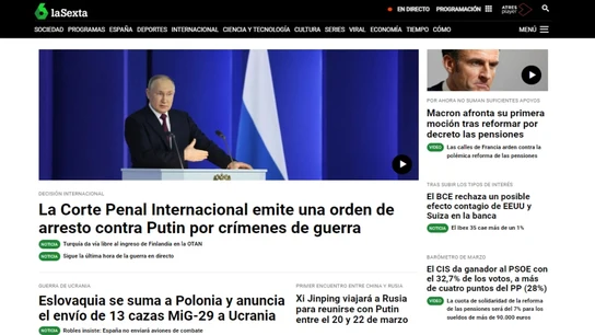 Portada de laSexta.com Portada de laSexta.com