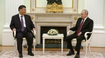 Momento de la reunión entre Xi Jinping y Vladímir Putin