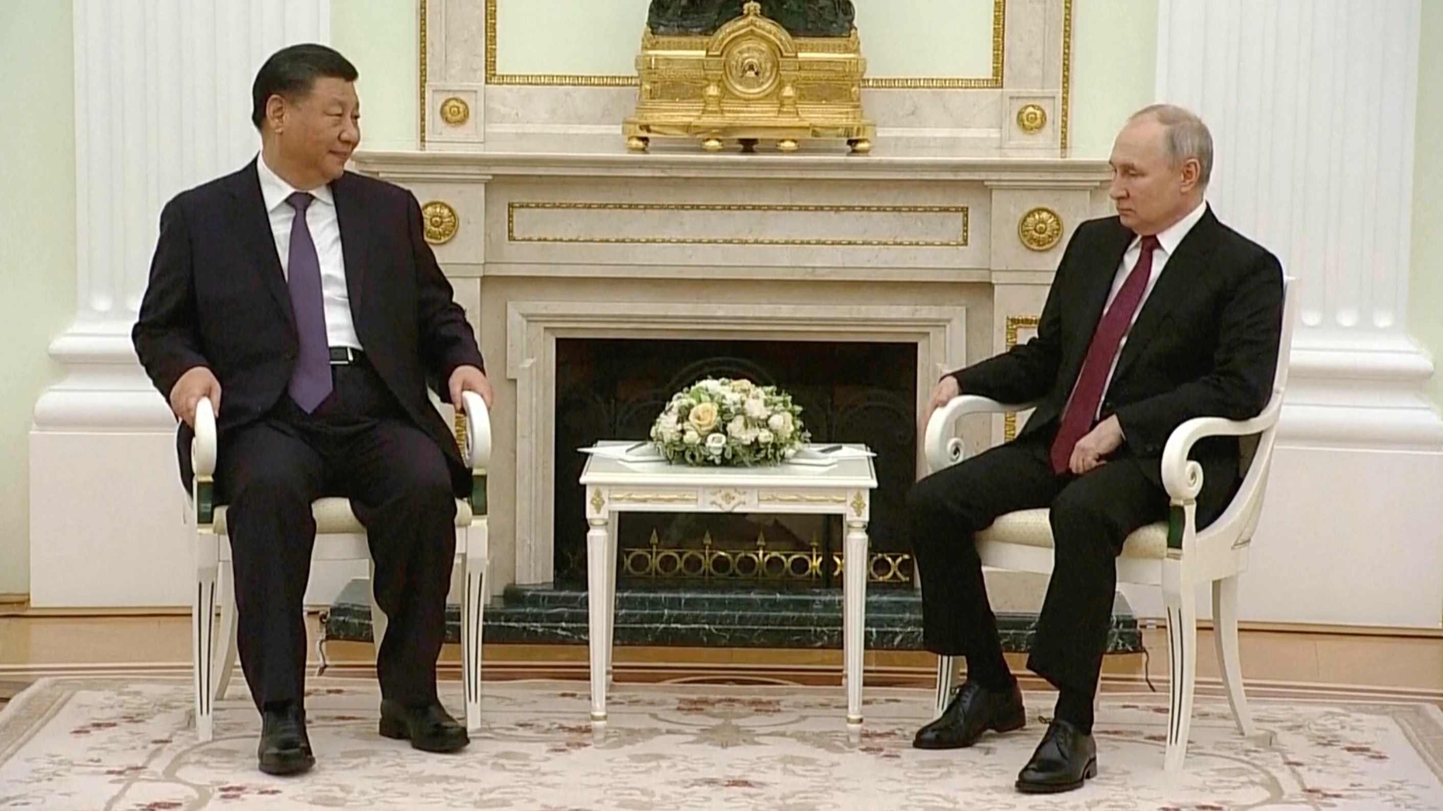 Momento de la reunión entre Xi Jinping y Vladímir Putin