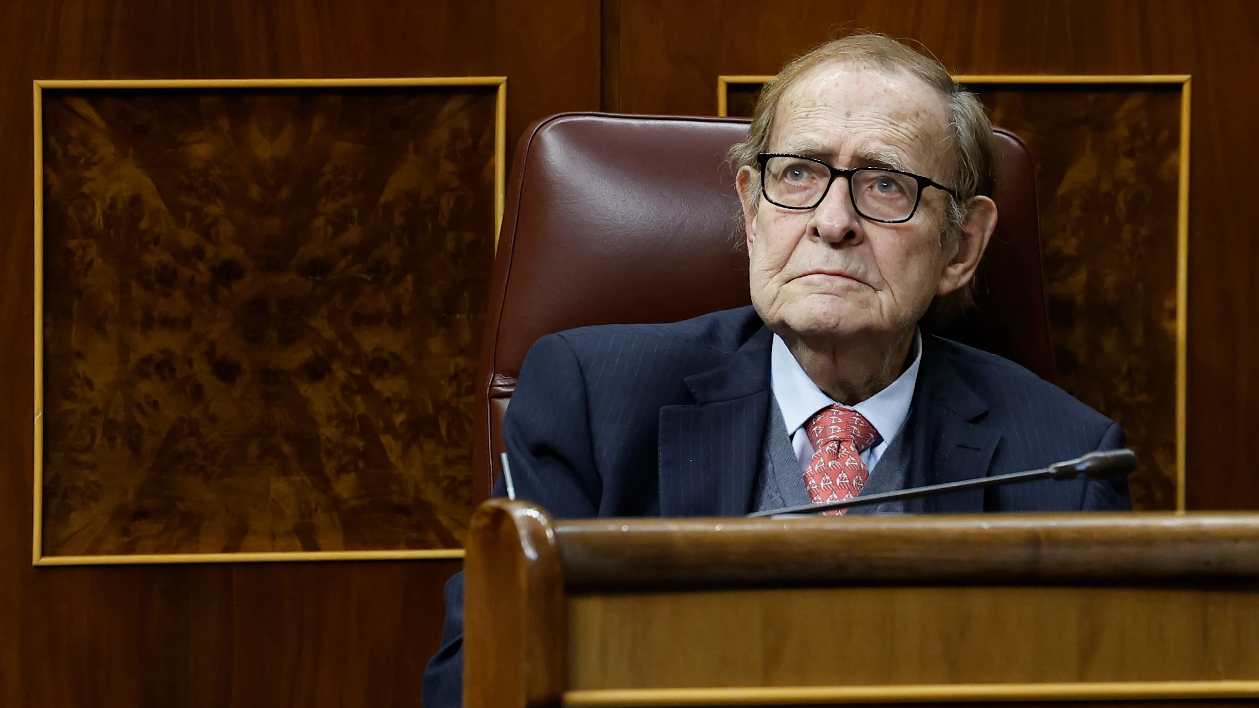 Ramón Tamames durante la moción de censura de Vox contra Pedro Sánchez