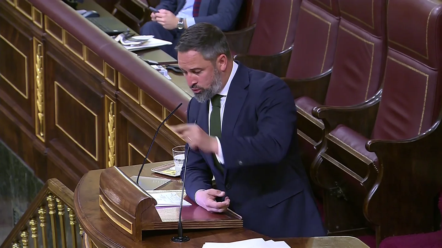 Abascal, durante su réplica Abascal, durante su réplica