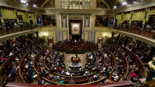 El Congreso de los Diputados durante la moción de censura contra Sánchez, este martes. 