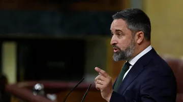 Santiago Abascal ha sido el primero en intervenir en la moción de censura contra Sánchez, este martes en el Congreso de los Diputados.