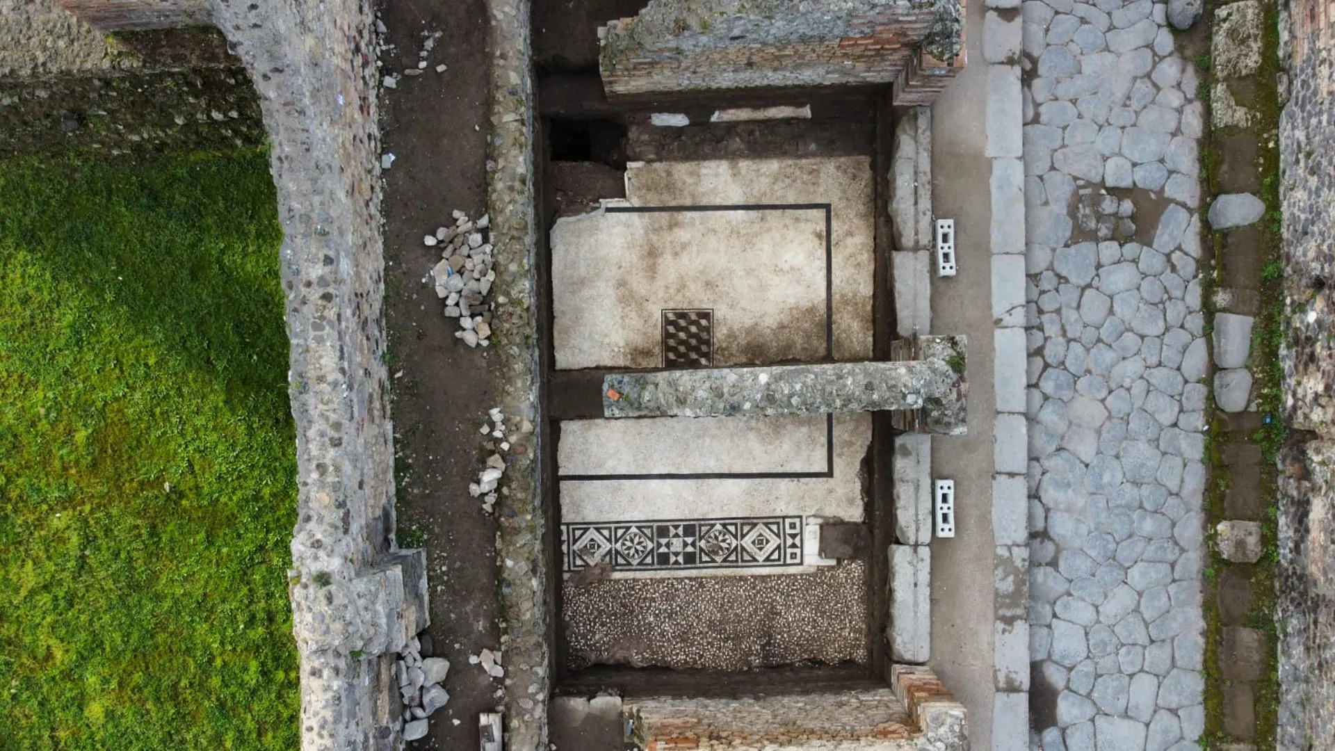 Lugar donde han encontrado el Mosaico en Pompeya