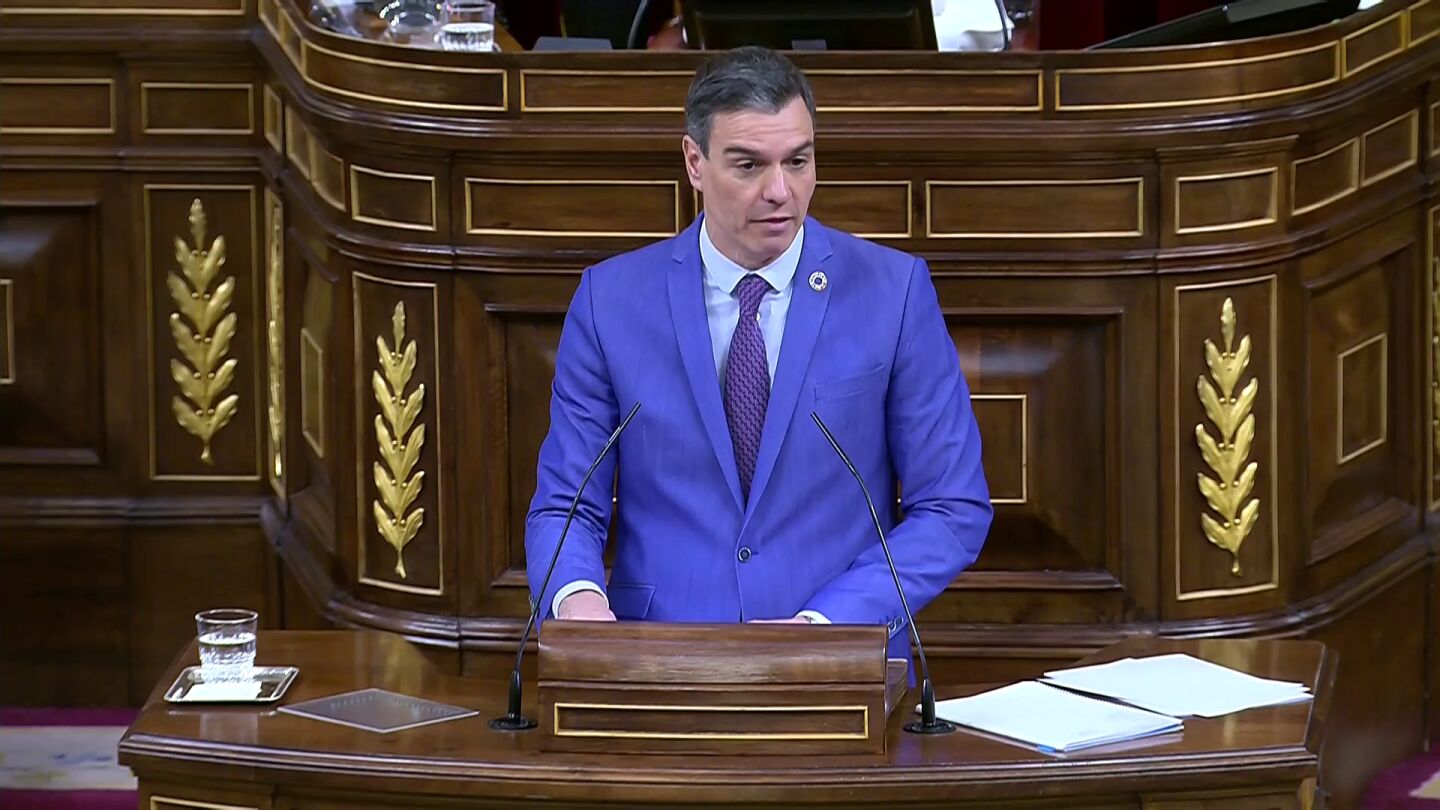 Pedro Sánchez, en su turno de réplica