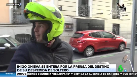 La reacción de Íñigo Onieva cuando una periodista desvela dónde va a ir de despedida de soltero La reacción de Íñigo Onieva cuando una periodista desvela dónde va a ir de despedida de soltero