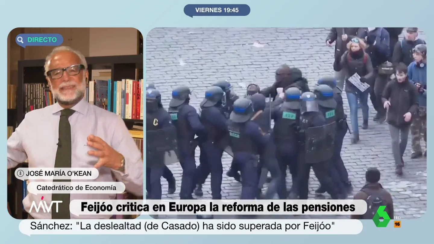mvt: o'kean: No tiene lógica que los franceses quieran seguir jubilándose a los 62 mvt: o'kean: No tiene lógica que los franceses quieran seguir jubilándose a los 62