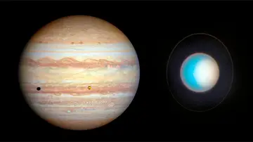 Imágenes de Júpiter y Urano captadas por el Hubble en noviembre de 2022