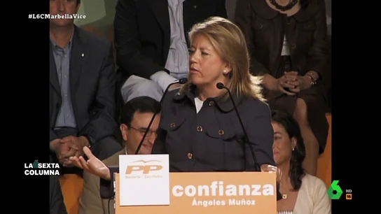 Ángeles Muñoz, a lo Chiquito de la Calzada: así se ganaba al electorado con chistes sobre la corrupción en Marbella En sus campañas para la alcaldía de Marbella, Ángeles Muñoz se presentaba como la única candidata honrada y hasta tiraba de sentido del humor para hacer bromas sobre la corrupción. laSexta Columna recuerda cómo eran esos chistes en este vídeo.