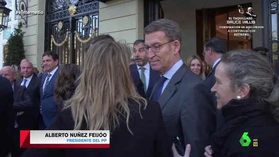 La risa de Feijóo a la pregunta de Andrea Ropero sobre marcar distancias con Vox: ¿Se lo ha comentado a Mañueco? La risa de Feijóo a la pregunta de Andrea Ropero sobre marcar distancias con Vox: "¿Se lo ha comentado a Mañueco?"