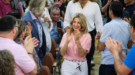 La vicepresidenta del Gobierno y ministra de Trabajo, Yolanda Díaz, en un acto de Sumar en Las Palmas de Gran Canaria. La vicepresidenta del Gobierno y ministra de Trabajo, Yolanda Díaz, en un acto de Sumar en Las Palmas de Gran Canaria.