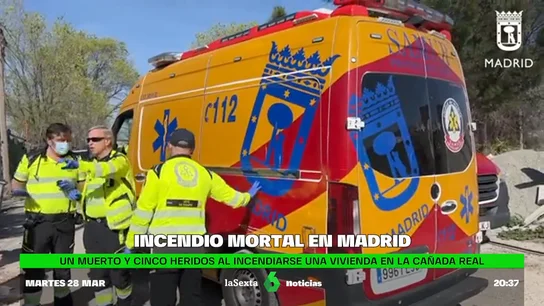 Un muerto y cinco heridos tras incendiarse una vivienda en la Cañada Real de Madrid El suceso, que se cobró la vida de un hombre de 46 años y provocó heridas de diversa consideración a otras cinco personas, tuvo lugar en la zona más desfavorecida de la Cañada Real, en Madrid. La Policía Nacional investiga las causas.