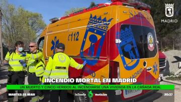 Un muerto y cinco heridos tras incendiarse una vivienda en la Cañada Real de Madrid