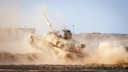 Vista de un tanque M1 Abrams. Vista de un tanque M1 Abrams.