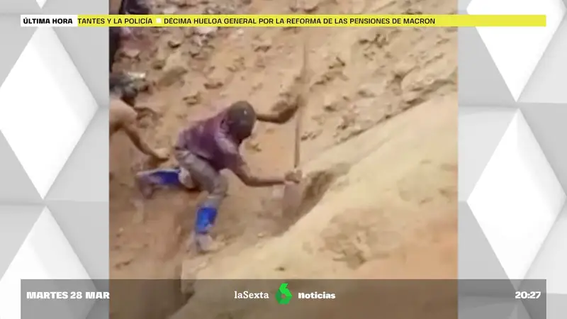 Puñado a puñado de tierra, incluso con las manos: así logran rescatar a nueve mineros en el Congo