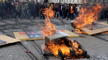 Protesta en Nantes, Francia, este 28 de marzo