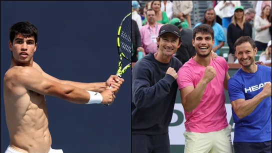 Carlos Alcaraz y su cuerpo técnico Carlos Alcaraz y su cuerpo técnico