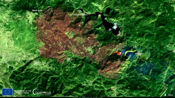 Imagen de satélite del incendio de Castellón
